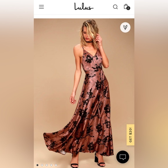 Lulus Dresses & Skirts - NWT Lulu’s Tea Gardens Rusty Rose Floral Print Satin Maxi Dress size L
